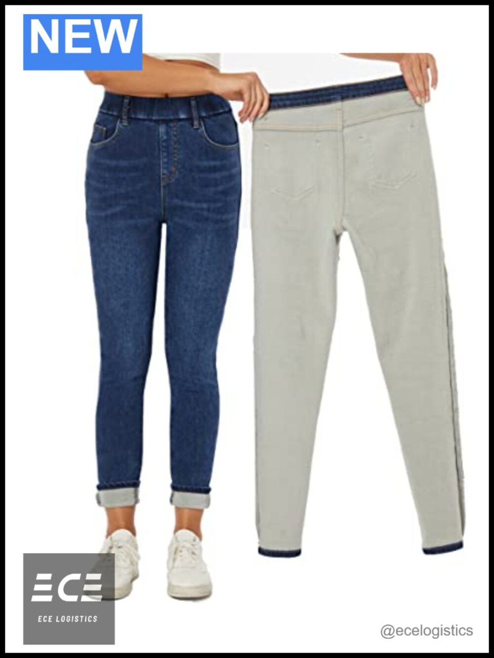 Fleece Lined High Waist Pull On Skinny Jeans Winter Thermal Jeggings